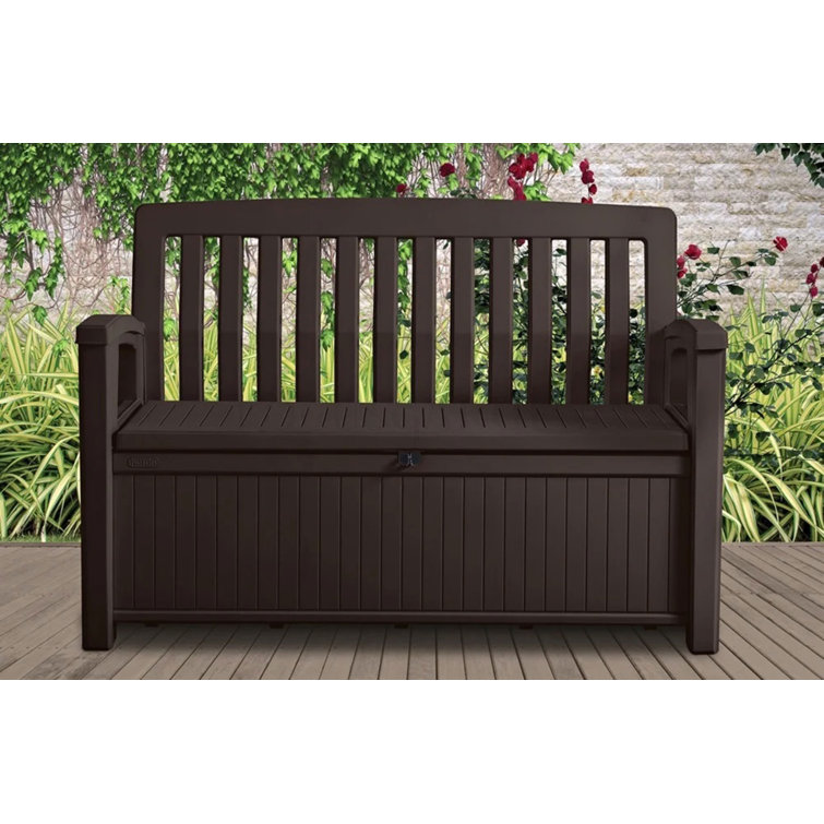 Keter Patio Garden Storage Bench Brown | Wayfair.co.uk